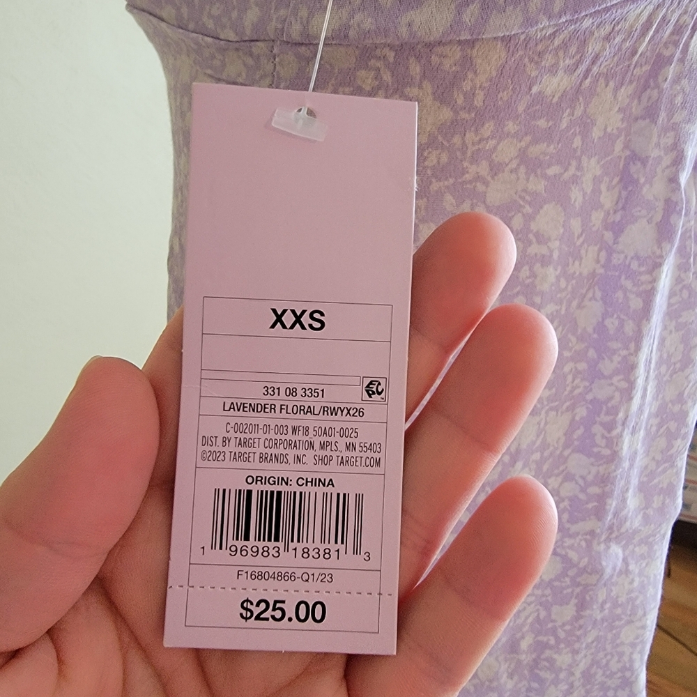 Wild Fable Lavender Floral Dress Rayon Pastel - Picture 8 of 11